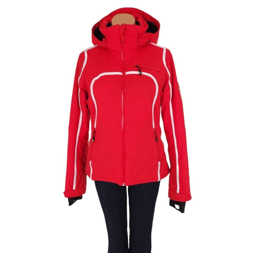 ROSSIGNOL Insulated Waterproof Ski Jacket in Deep Red Woman's Size Small